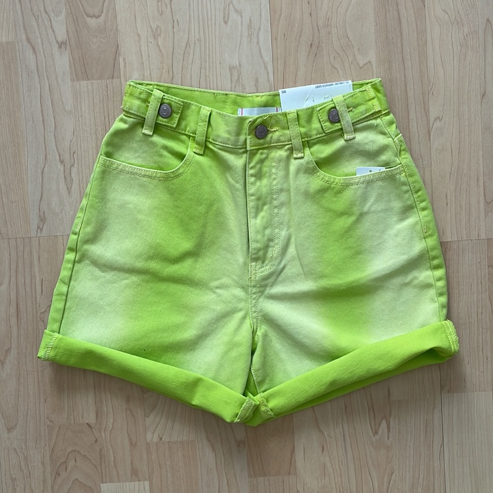 UO denim shorts Lime Green